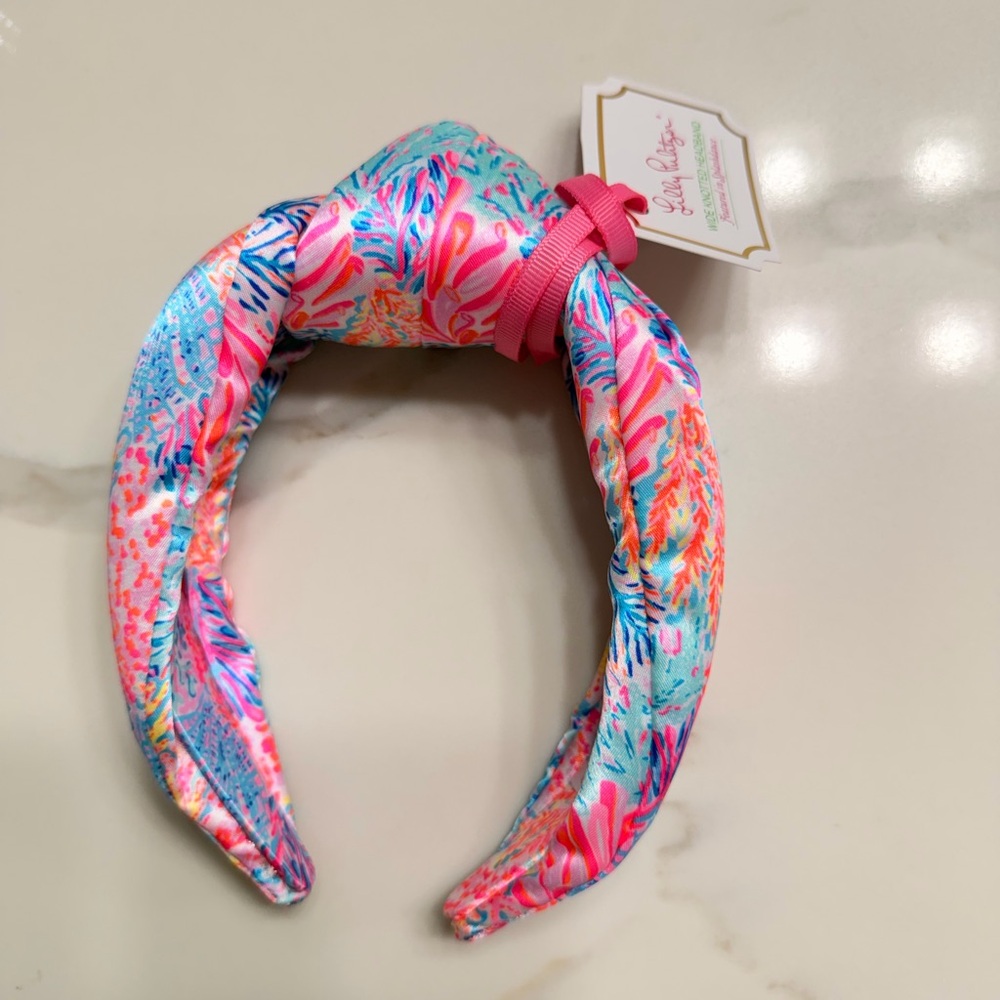 Lilly Pulitzer Pink and Blue Knotted Headband - Picture 2 of 4